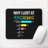 Warum ich bei Badminton Funny Reason Play Shuttle  Mousepad (Mit Mouse)