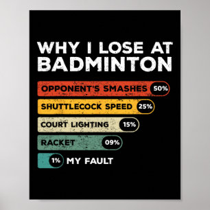 Warum ich bei Badminton Funny verloren habe Poster