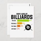 Warum ich bei Billard verlieren kann Postkarte (Vorne/Hinten)