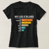 Warum ich bei Billiards Billard Billard Player Sno T-Shirt (Design vorne)