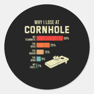 Warum ich bei Cornhole lustige Taschen Spiel Spiel Runder Aufkleber
