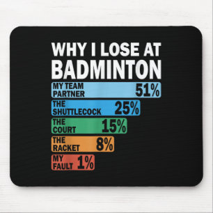 Warum ich beim Badminton verliere Lustig mein Fehl Mousepad