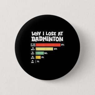 Warum ich beim Badminton verliere Lustige Ausreden Button