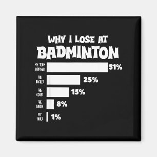 Warum ich beim Badminton verliere Lustige Ausreden Magnet