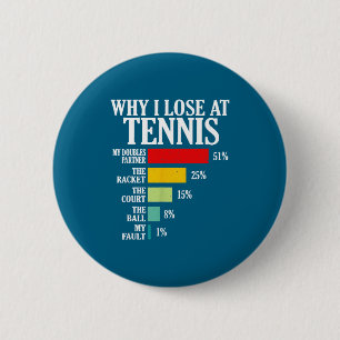 Warum ich beim Tennis verliere Lustige Tennisspiel Button