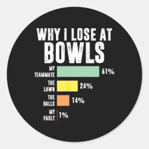 Warum ich Bowls Funny Bowling verlieren Runder Aufkleber
