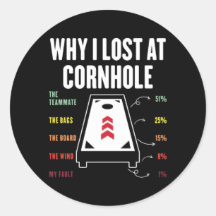 Warum ich den Cornhole Player verloren habe Runder Aufkleber