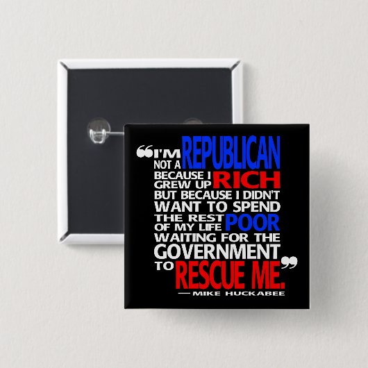 Warum ich ein Republikaner - Knopf bin Button (Vorne & Hinten)