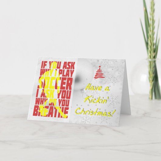 Warum ich Fußball Weihnachtskarte Weihnachtskarte  Feiertagskarte (Vorderseite)