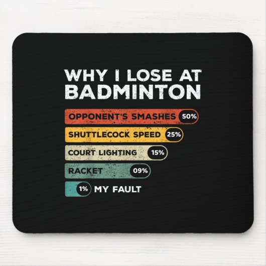 Warum ich lustigerweise beim Badminton verliere Mousepad (Vorne)