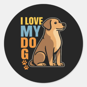Warum ich meinen Hund liebe � Herzliches Design zu Runder Aufkleber