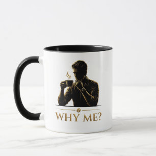 Warum ich? Minimalistisches ästhetisches Kaffeetas Tasse