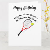 Warum ich Tennis Liebe. Es macht mich heiß Karte (Gelbe Blume)
