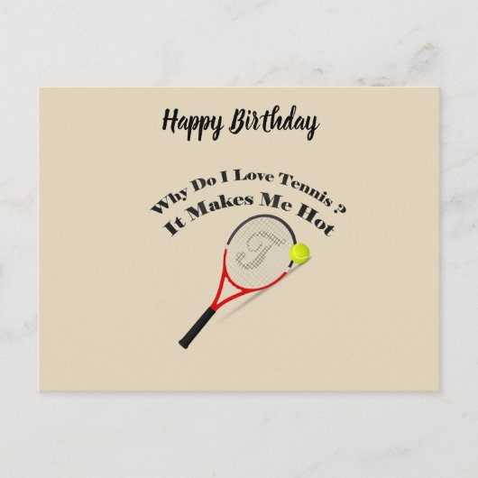 Warum ich Tennis Liebe. Es macht mich heiß Postkarte (Vorderseite)