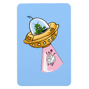 Warum ich? UFO-Schaf-Abduktion erstklassiger Flexi Magnet