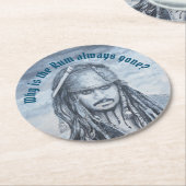 Warum ist das Rum immer weg? Runder Pappuntersetzer (Angewinkelt)