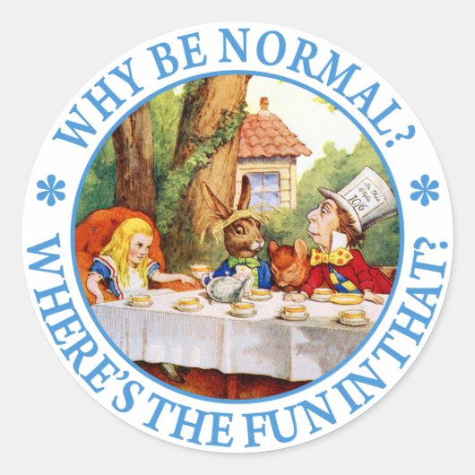 Warum ist es normal? Wo ist der Spaß darin? Runder Aufkleber (Vorderseite)
