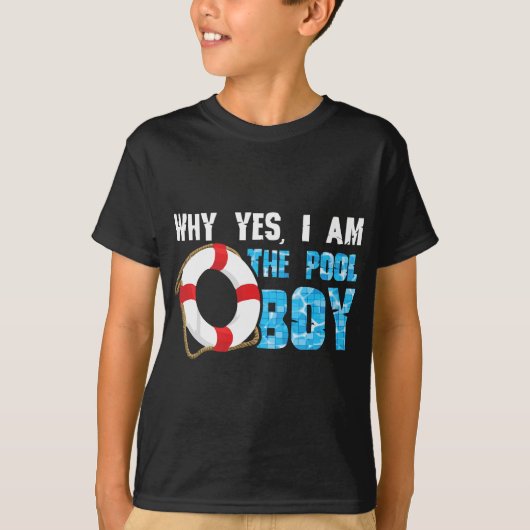 Warum ja bin ich der Pool Junge Funny Swimmer schw T-Shirt (Vorderseite)