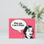 WARUM JA, ICH BIN EIN NINJA. POSTKARTE (Stehend Vorderseite)
