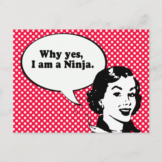 WARUM JA, ICH BIN EIN NINJA. POSTKARTE (Vorderseite)