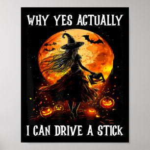 Warum ja, ich kann eine kleine Hexe fahren Poster