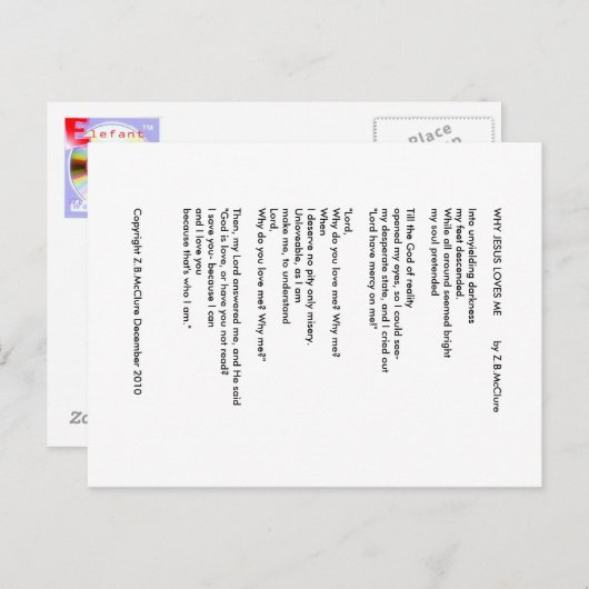 WARUM JESUS LIEBEN ME - Postkarte (Vorne/Hinten)