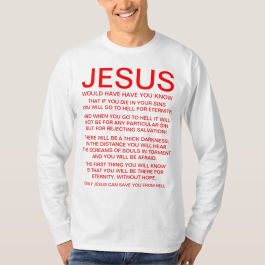 Warum Jesus starb T-Shirt (Vorderseite)