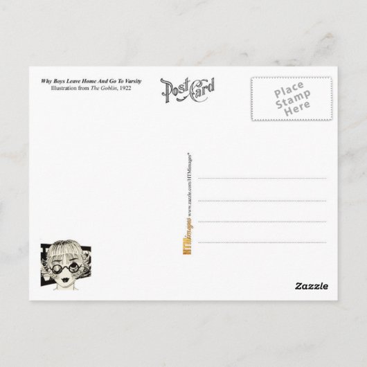 Warum Jungen Zuhause Verlassen haben und sich in d Postkarte (Rückseite)