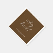 Warum Knoten! Minimaler typografischer brauner Coc Serviette (Ecke)