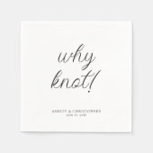 Warum Knoten! Minimaler typografischer Cocktail Serviette (Vorderseite)