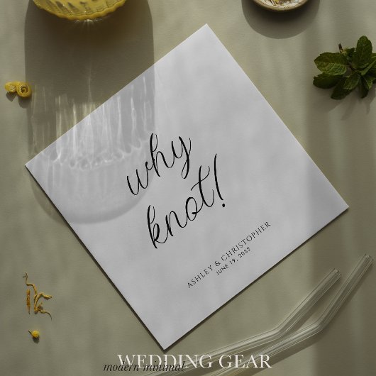 Warum Knoten! Minimaler typografischer Cocktail Serviette