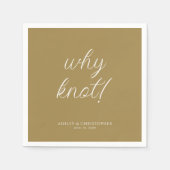 Warum Knoten! Minimaler typografischer Goldcocktai Serviette (Vorderseite)