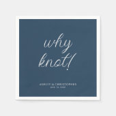 Warum Knoten! Minimaler typografischer Navy Blue C Serviette (Vorderseite)