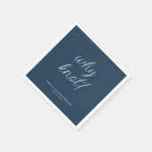 Warum Knoten! Minimaler typografischer Navy Blue C Serviette (Ecke)
