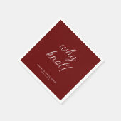 Warum Knoten! Minimaler typografischer Roter Cockt Serviette (Ecke)