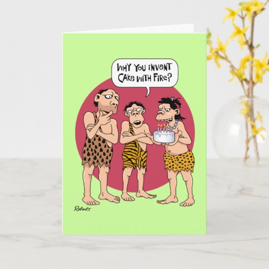 Warum Kuchen? Lustiger Geburtstag Karte (Gelbe Blume)