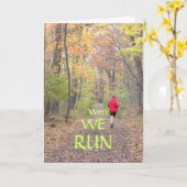 "WARUM LAUFE ICH" /RUNNER IN RED JACKET/RUNNING IN KARTE (Gelbe Blume)