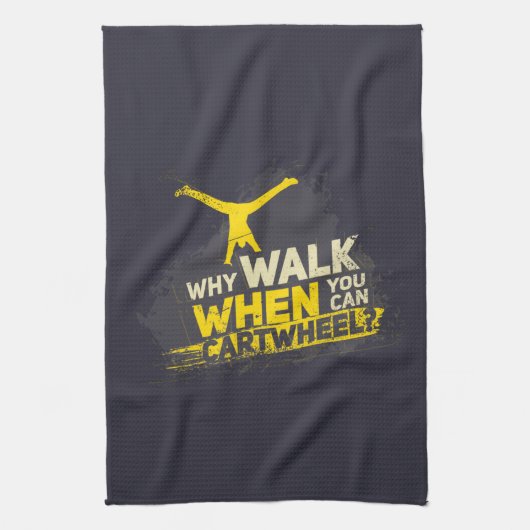 Warum laufen, wenn man Auto fahren kann Geschirrtuch (Vertikal)