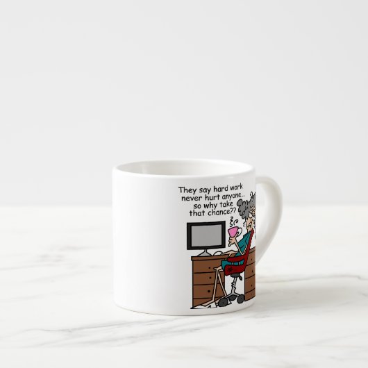 Warum Möglichkeits-harte Arbeits-Spaß Espressotasse (Vorderseite Rechts)