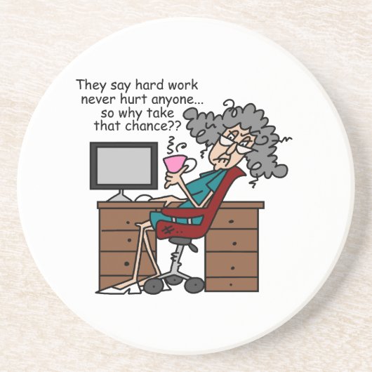 Warum Möglichkeits-harte Arbeits-Spaß Getränkeuntersetzer (Vorne)