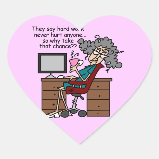 Warum Möglichkeits-harte Arbeits-Spaß Herz-Aufkleber (Vorderseite)