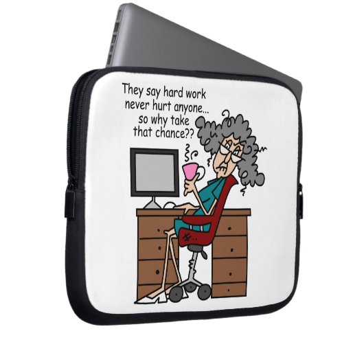 Warum Möglichkeits-harte Arbeits-Spaß Laptopschutzhülle (Vorne Rechts)