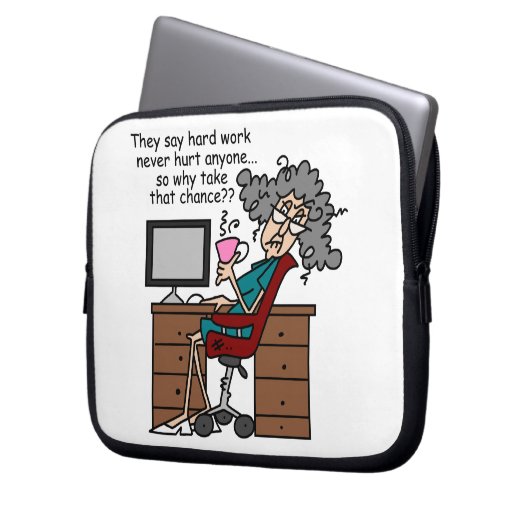 Warum Möglichkeits-harte Arbeits-Spaß Laptopschutzhülle (Vorderseite Links)