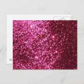 WARUM NEON PINK SPARKLE GLITZER HINTERGRUNDLAGE PA EINLADUNGSPOSTKARTE (Vorne/Hinten)