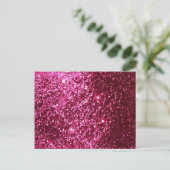 WARUM NEON PINK SPARKLE GLITZER HINTERGRUNDLAGE PA EINLADUNGSPOSTKARTE (Stehend Vorderseite)