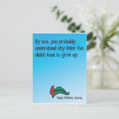 Warum Peter Pan nicht wollte, groß zu werden Postkarte (Stehend Vorderseite)