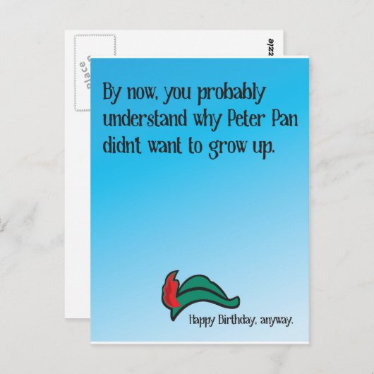 Warum Peter Pan nicht wollte, groß zu werden Postkarte (Vorne/Hinten)