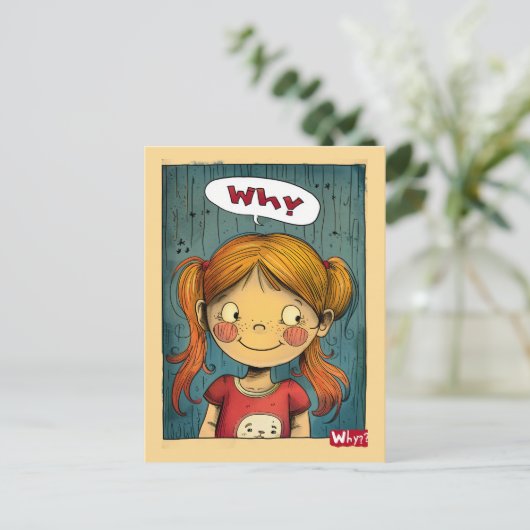 Warum? Postkarte (Stehend Vorderseite)
