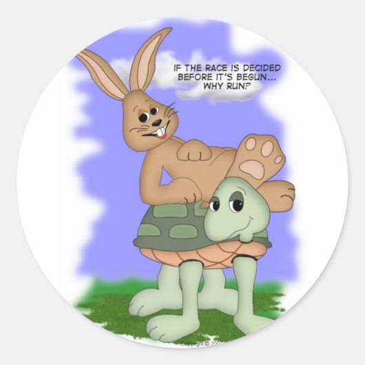 Warum rennen? runder aufkleber (Vorderseite)