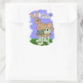 Warum rennen? runder aufkleber (Tasche)